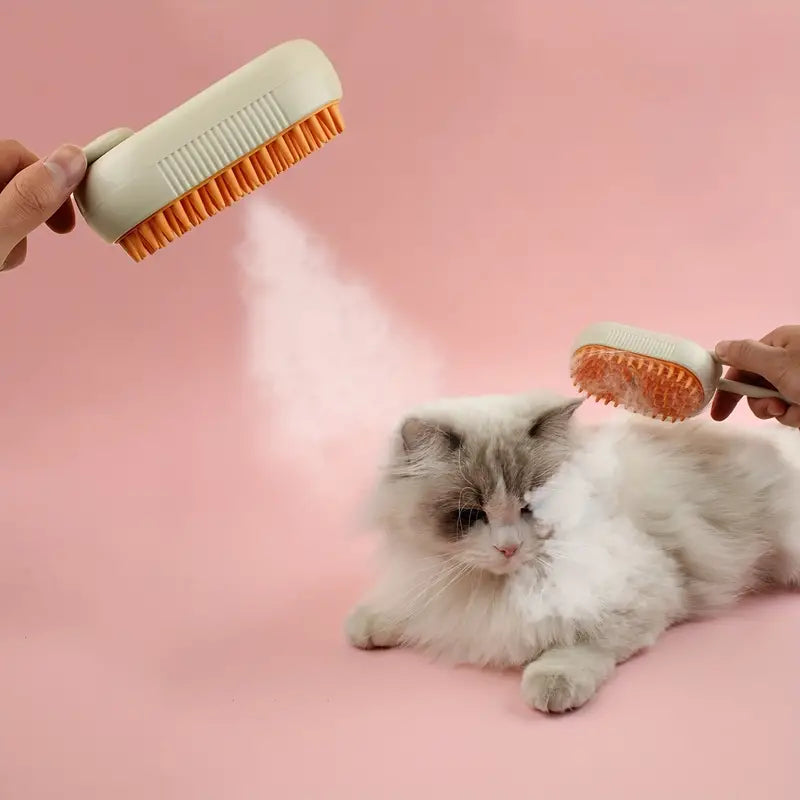 3 In 1 Steamy Cat Brush, Pet Hair Removal Brush For Cats